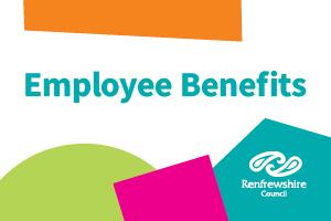 Graphic that reads Employee Benefits surrounded by in council brand colours